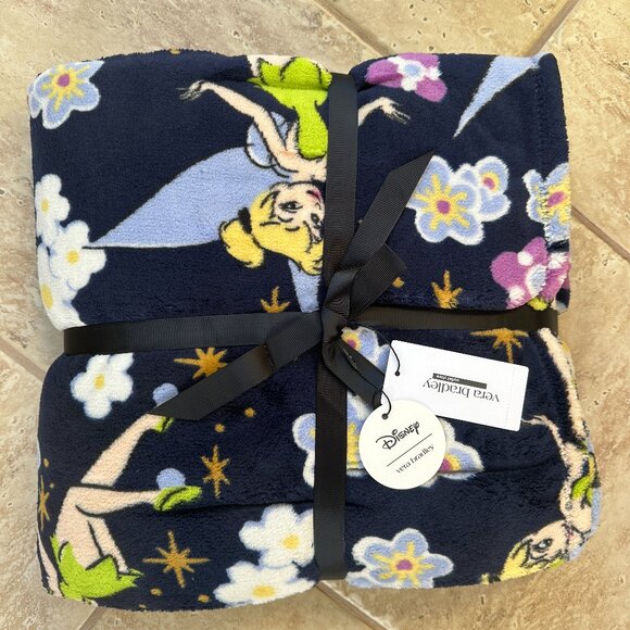 VERA BRADLEY DISNEY TINKER BELL THROW BLANKET:NWT TINKER BELL'S FLIGHT - Picture 3 of 7